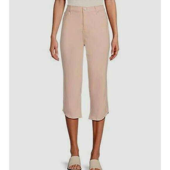 Code Bleu SoHo Hi Rise Cropped Jeans Capri Pockets Pink Stretch  - 18W - Picture 1 of 8
